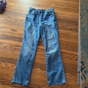MOTHER high waisted smokin double ankle size 27 blue jeans,US broken record wash